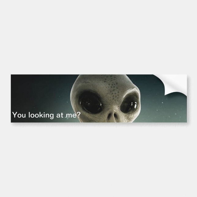 Alien, "You looking at me?" Car Sticker. Bumper Sticker (Front)