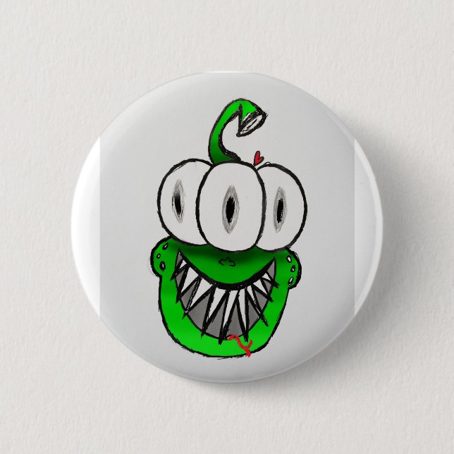 AlienHead 2 Inch Round Button (Front)
