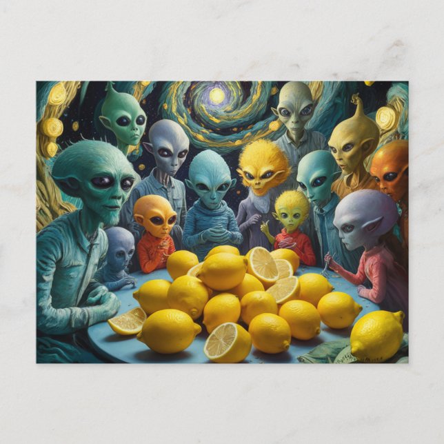 Aliens and Lemons Postcard (Front)