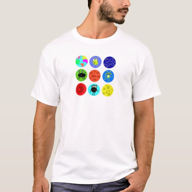 Aliens and Planets T-Shirt (Front)