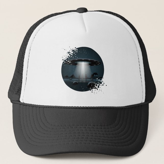 Aliens and UFO Trucker Hat (Front)