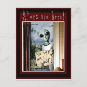 Aliens are here! - postcard