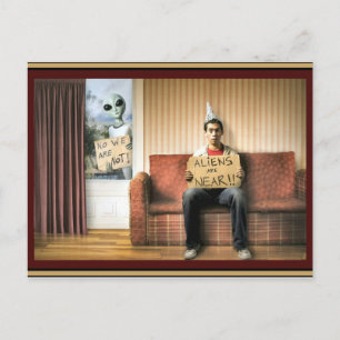 Aliens are Near - Postcard