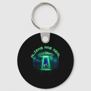 Aliens are real ufo cow abduction ironic meme  keychain