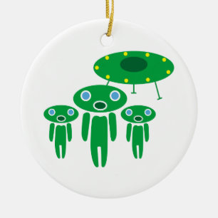 Aliens arrival ceramic ornament