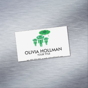 Aliens arrival Magnetic business card