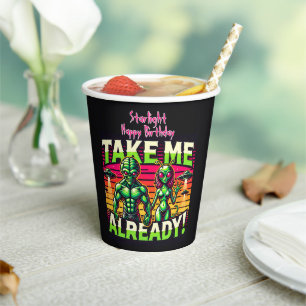 Aliens Await in Cosmic Design! Paper Cups