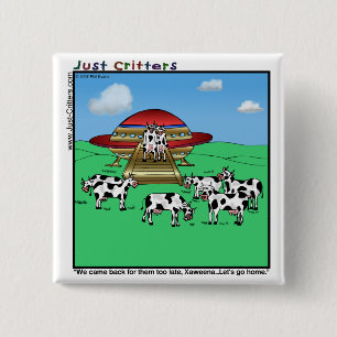 Aliens Cows 2 Inch Square Button