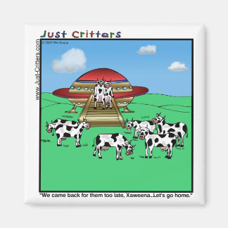 Aliens Cows Magnet