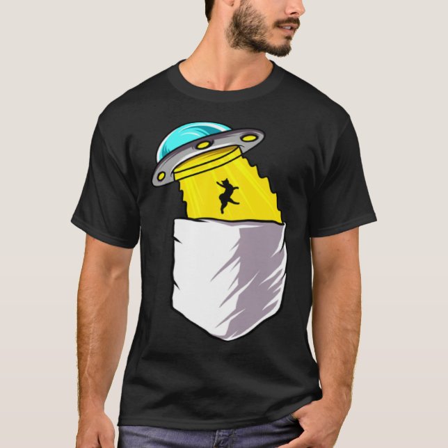 Aliens Cryptozoology Abduction  Cute Pocket Style T-Shirt (Front)