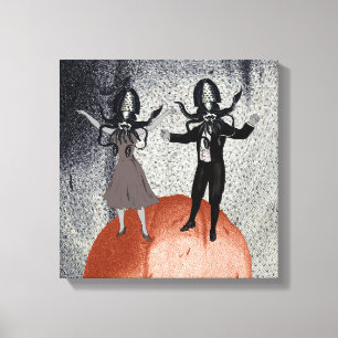 Aliens dance celebration canvas print