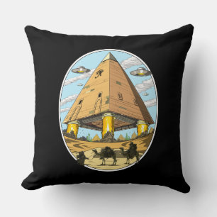 Aliens Egyptian Pyramids UFO Conspiracy Annunaki Throw Pillow