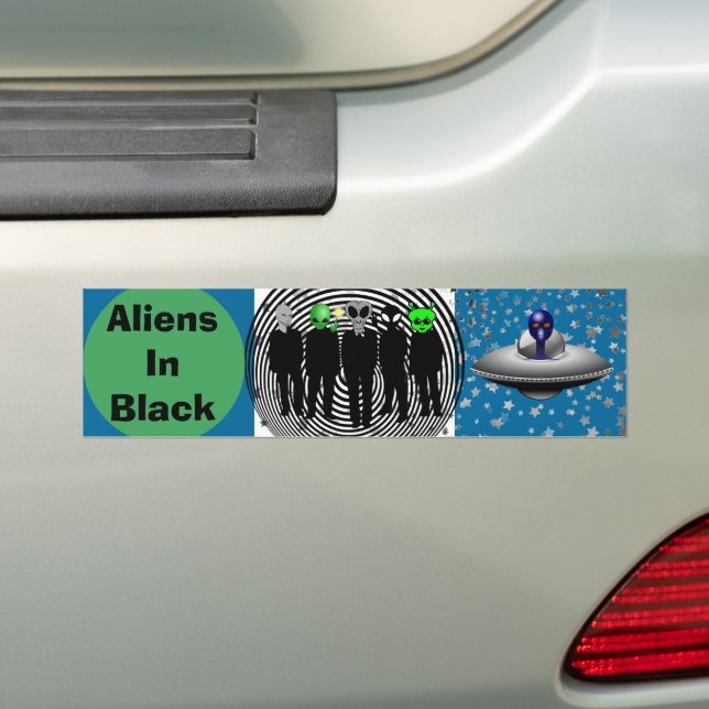 Aliens en noir autocollant pare-chocs (En voiture)