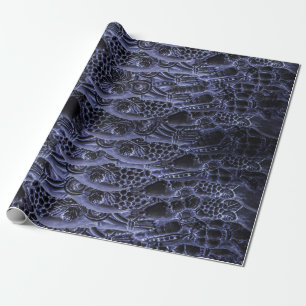 Aliens Entrails – Dark Blue Print Pattern Design Wrapping Paper