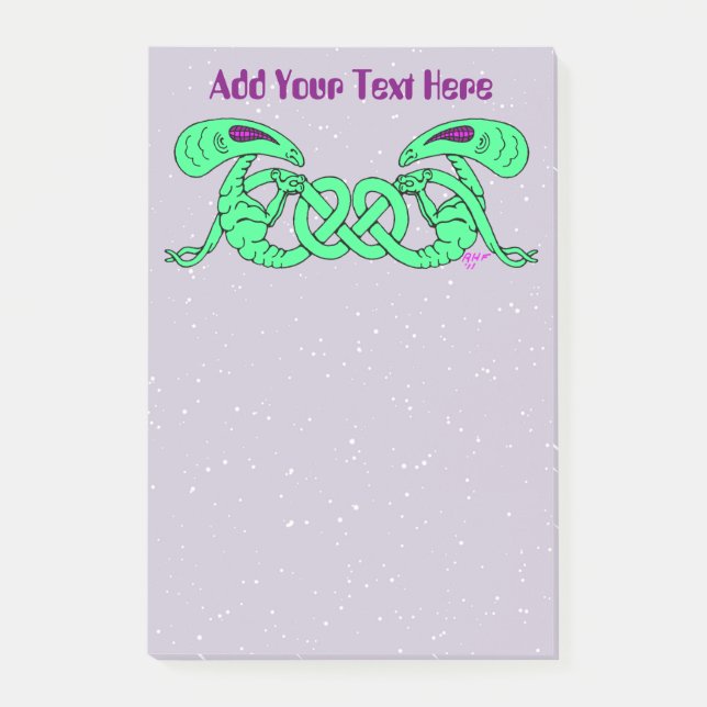 Aliens Entwined (Aliens and Celtic Knot) Post-it Notes (Front)