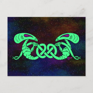 Aliens Entwined (Aliens and Celtic Knot) Postcard