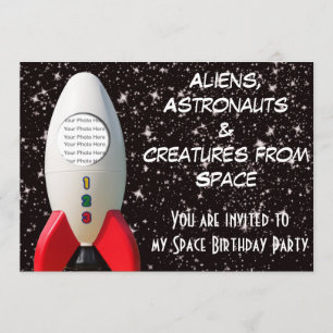Aliens et invitation d'anniversaire de l'espace