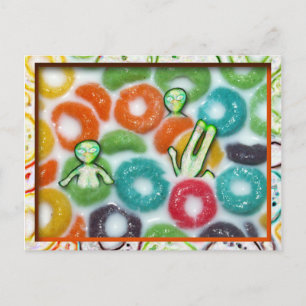 aLiEnS FROLICKING IN THE FRUIT LOOPS! Postcard