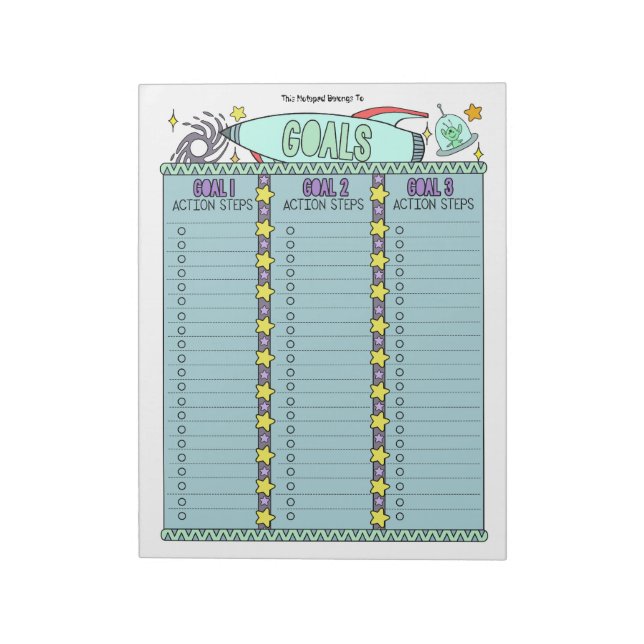 Aliens Goal Planner Custom Notepad (Rotated)