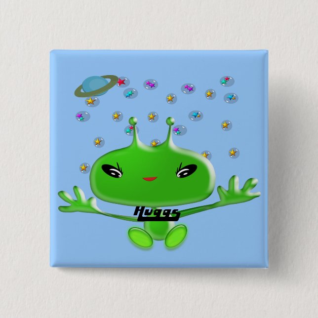 Aliens Huggs 2 Inch Square Button (Front)