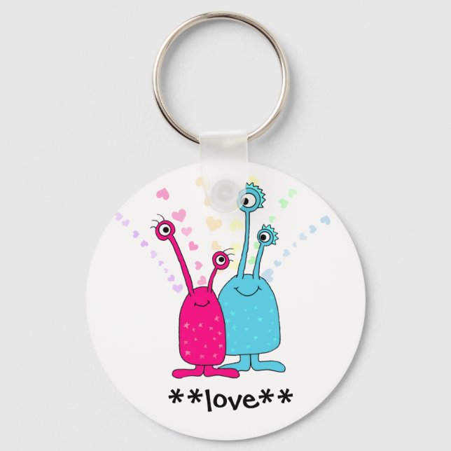 Aliens in Love Keychain (Front)