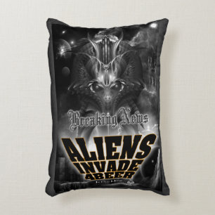 Aliens Invade 4 Beer Galaxy Attack Accent Pillow