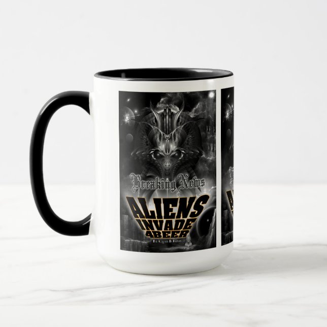 Aliens Invade 4 Beer Galaxy Attack Mug (Left)