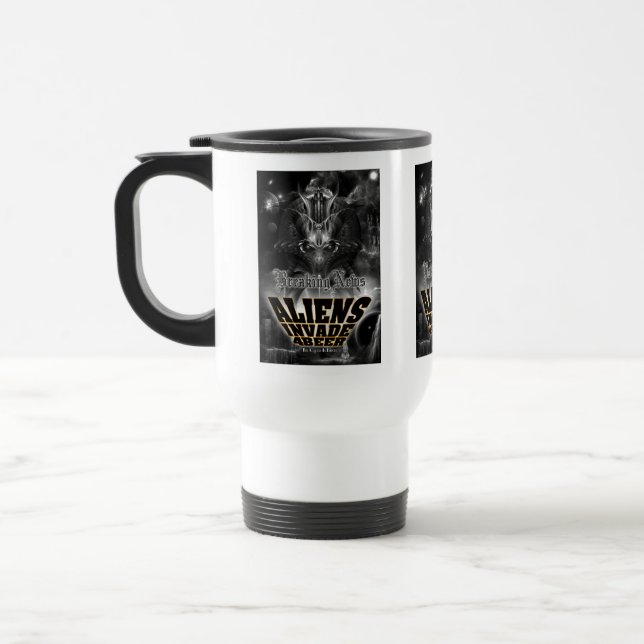 Aliens Invade 4 Beer Galaxy Attack Travel Mug (Left)