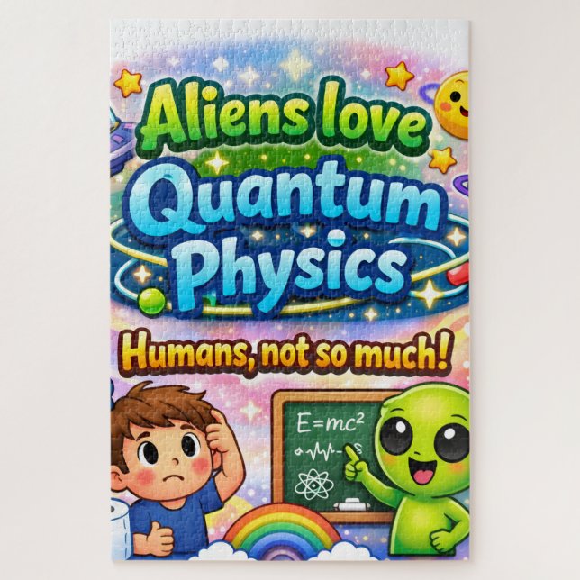 Aliens Love Quantum Physics Puzzle (Vertical)