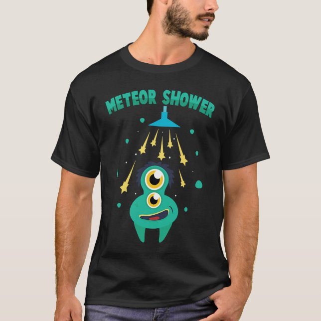 Aliens  Meteor Shower  Cute Extraterrestrial  Scie T-Shirt (Front)