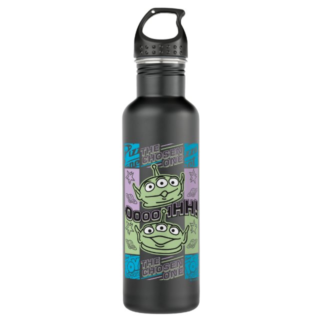 Aliens Neon Pizza Planet Collage 710 Ml Water Bottle (Front)