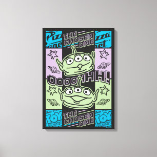 Aliens Neon Pizza Planet Collage Canvas Print