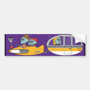 Aliens On Vacation Bumper Sticker