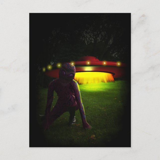 Aliens ont débarqué carte postale (Devant)