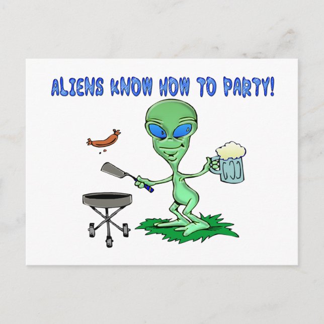 Aliens Party Postcard (Front)