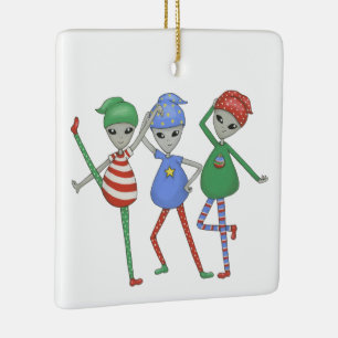 Aliens rock for Christmas #1 Ceramic Ornament