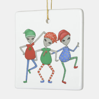 Aliens rock for Christmas #2  Ceramic Ornament
