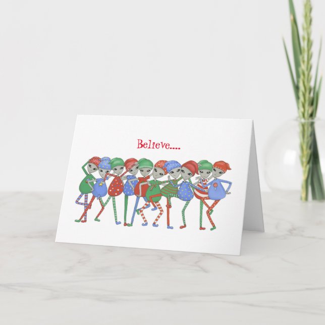 Aliens Rock for Christmas Holiday Card (Front)