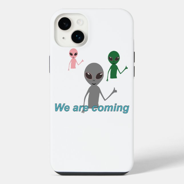 Aliens showing "like" gesture iPhone case (Back)