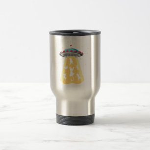 aliens spaceship cats cats lover design travel mug