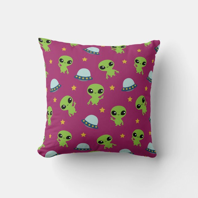 Aliens Throw Pillow (Front)