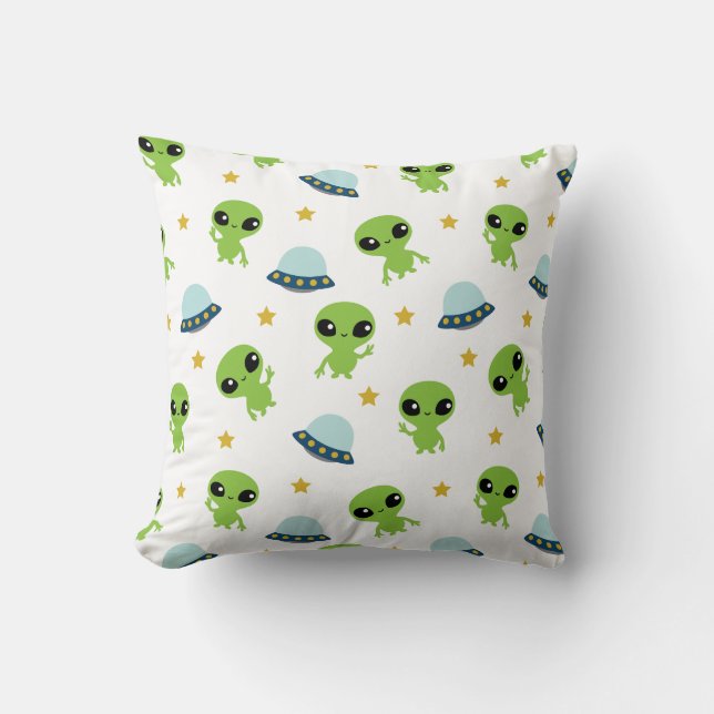 Aliens Throw Pillow (Front)