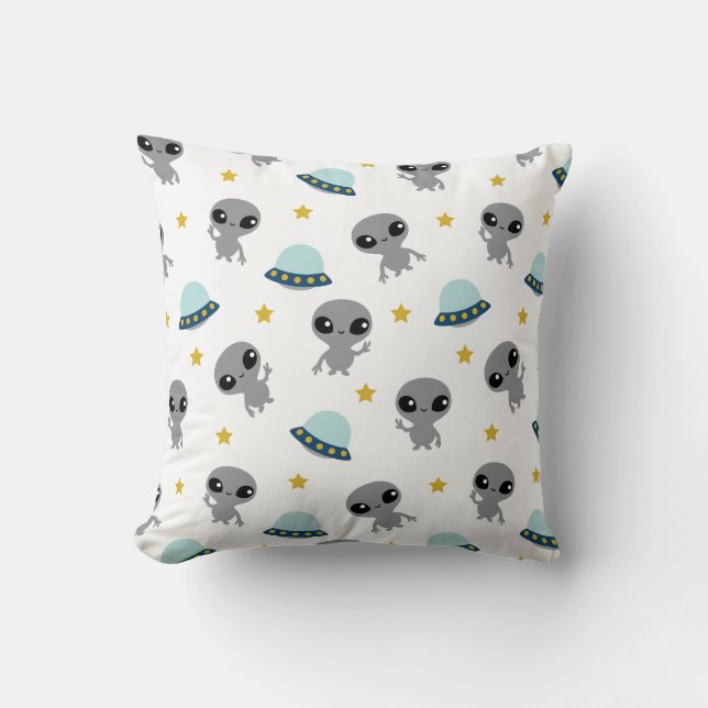 Aliens Throw Pillow (Front)
