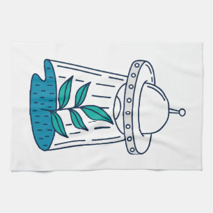 Aliens UFO Kitchen Towel