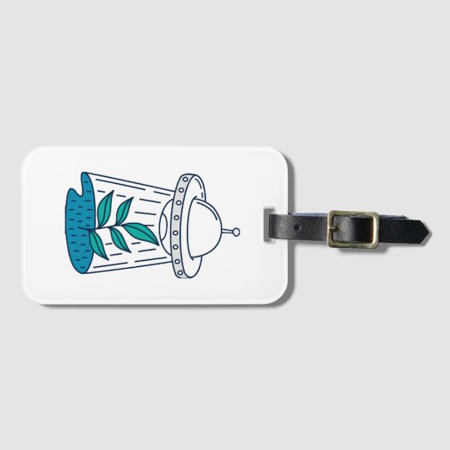 Aliens UFO Luggage Tag (Front Horizontal)