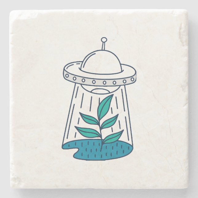 Aliens UFO Stone Coaster (Front)