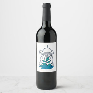 Aliens UFO Wine Label
