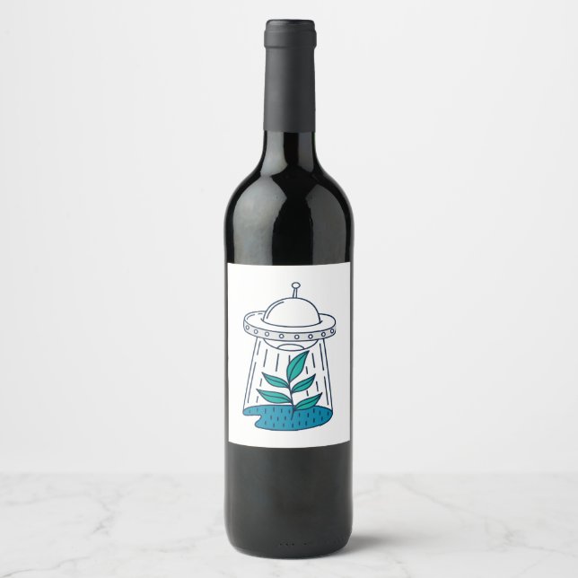 Aliens UFO Wine Label (Front)