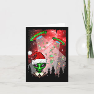 Aliens Unidentified Flying Object Christmas Elf Lo Card