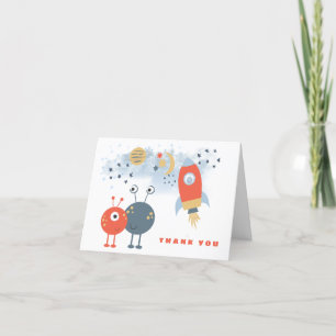 Aliens  vaisseau garçon anniversaire Carte de reme